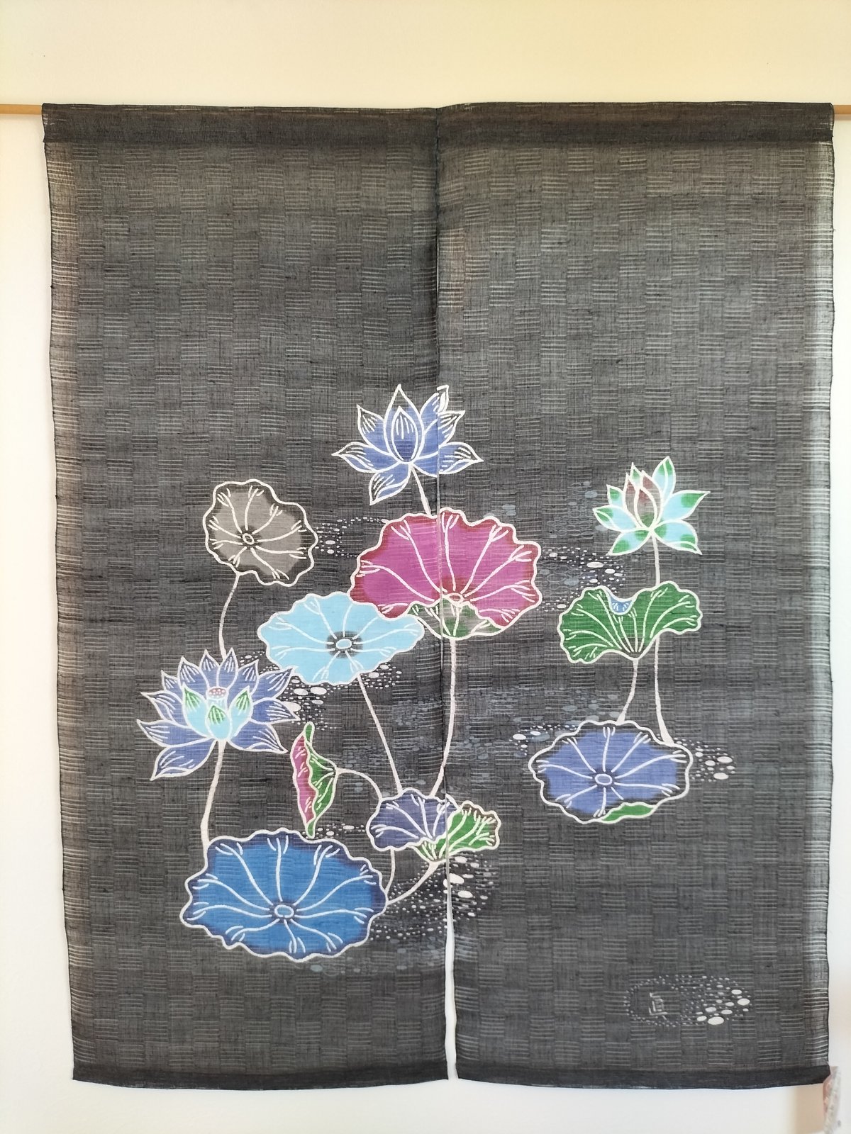 麻布のれん　花筏紋 麻布のれん 花筏紋 麻布のれん 花筏紋 麻布のれん 花筏紋 麻布のれん