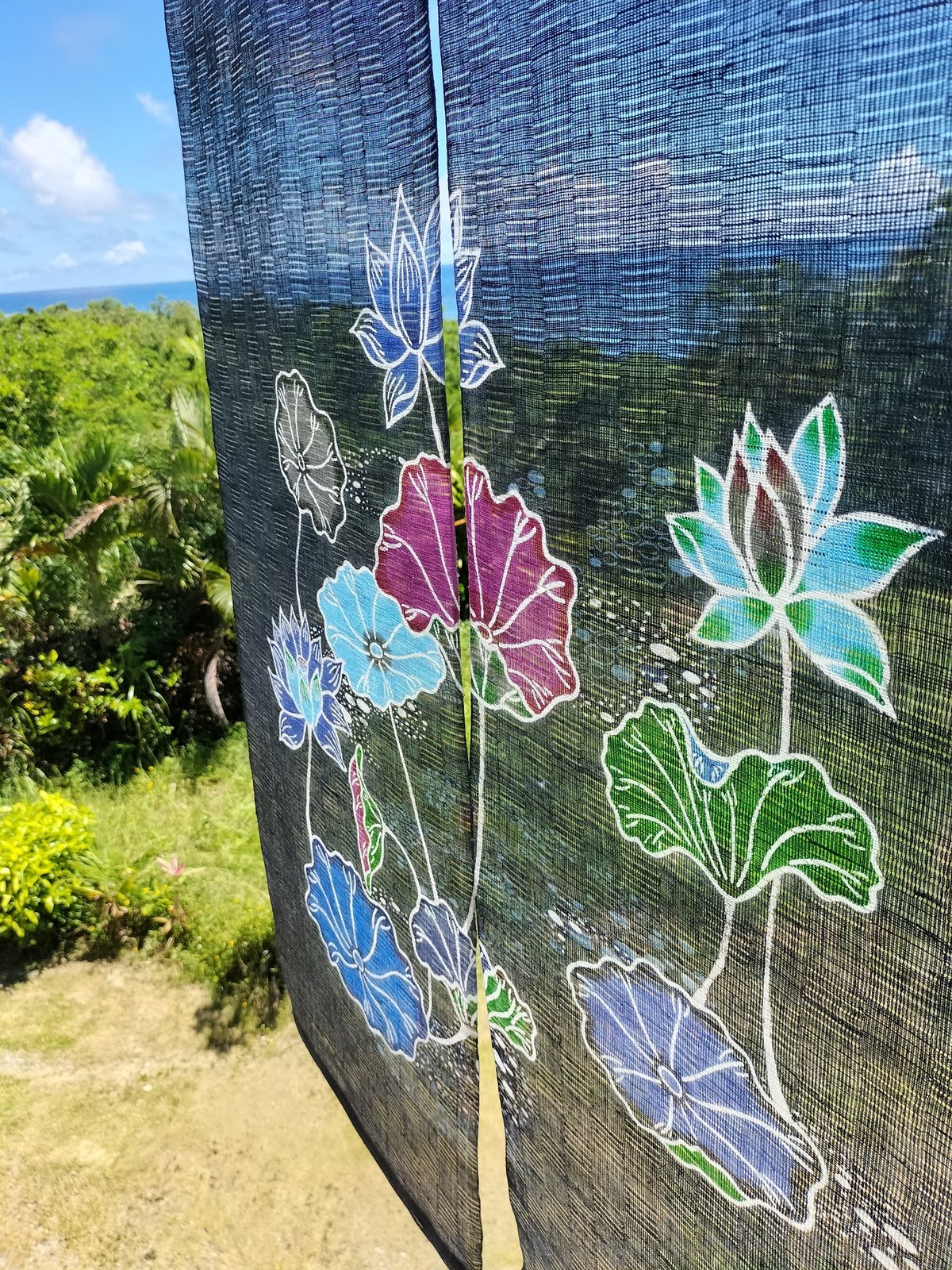 暖簾 蓮 | 藤﨑紅型工房