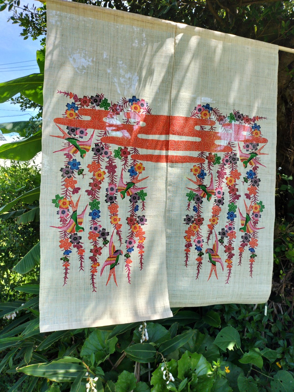 暖簾 しだれ桜 | 藤﨑紅型工房