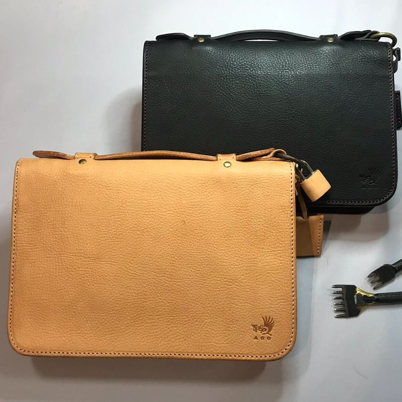 アゴモノガタリ・ヌメ革システム手帳ケース（バイブルサイズ