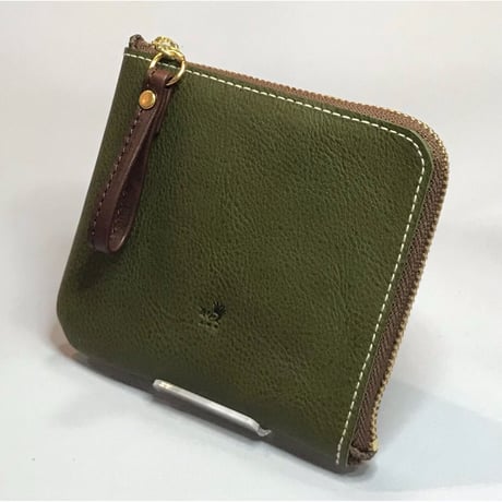 アゴモノガタリ・ヌメ革L字ファスナーハーフ財布（小銭入れ付き）