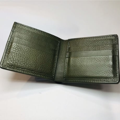 アゴモノガタリ・ヌメ革折財布・札&カード（小銭入れなし）