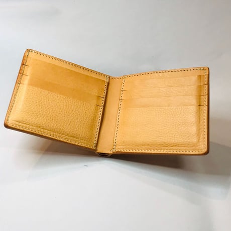 アゴモノガタリ・ヌメ革折財布・札&カード（小銭入れなし）
