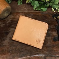 アゴモノガタリ・ヌメ革薄型フラット折財布（端切れ）