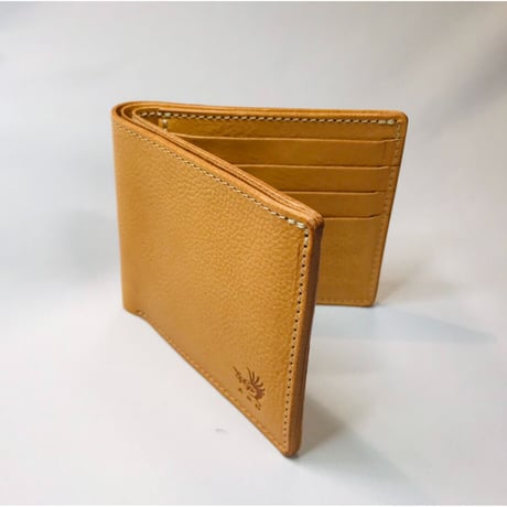 アゴモノガタリ・ヌメ革折財布・札&カード（小銭入れなし）