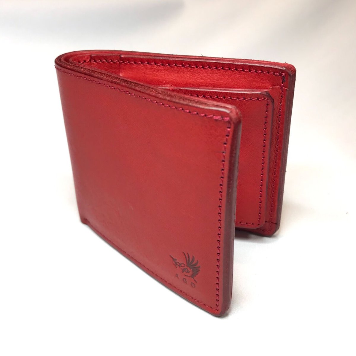 アゴモノガタリ・ヌメ革二つ折財布（ボックス小銭入れ） | レザー