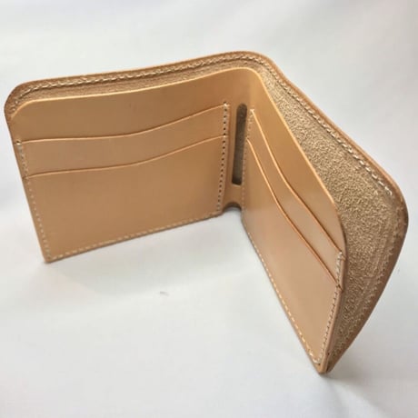 アゴモノガタリ・ヌメ革薄型フラット折財布（端切れ）