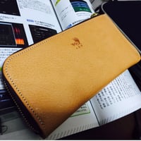 アゴモノガタリ・ヌメ革L字ファスナー長財布薄型