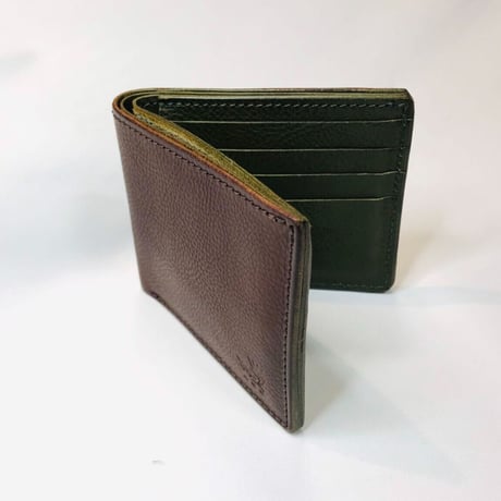 アゴモノガタリ・ヌメ革折財布・札&カード（小銭入れなし）