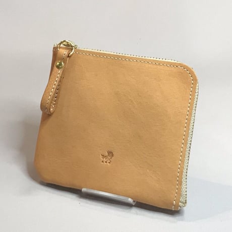 アゴモノガタリ・ヌメ革L字ファスナーハーフ財布（小銭入れ付き）