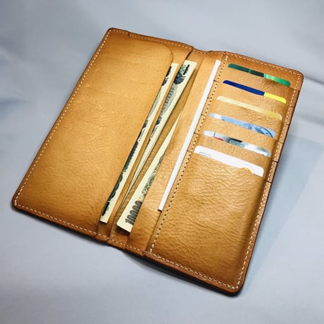 アゴモノガタリ・ヌメ革薄型長財布（薄作り小銭入れなし）