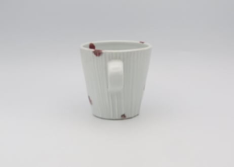 松尾貞一郎　磁器釉裏紅水玉凌ぎマグN13