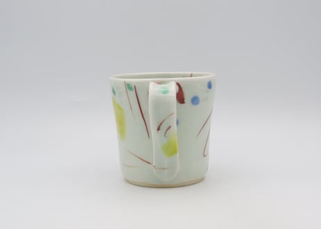 古川章蔵　色絵磁器デタラメ紋マグB