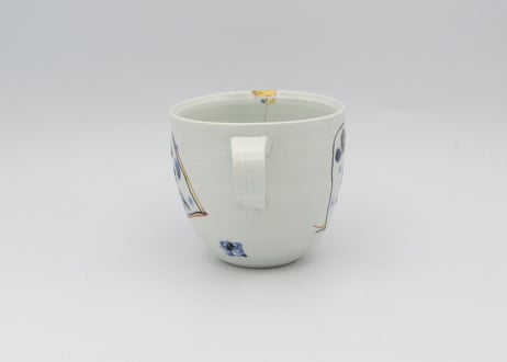 松尾貞一郎　色絵磁器金入りマグN16