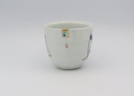 松尾貞一郎　色絵磁器金入りマグN16