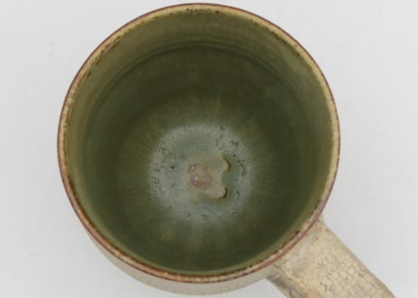 金井春樹　ヒビ入りマグ（内緑）