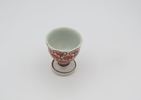 高橋宏彰  色絵磁器赤絵足つき杯