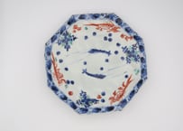 松尾貞一郎　色絵磁器八角皿