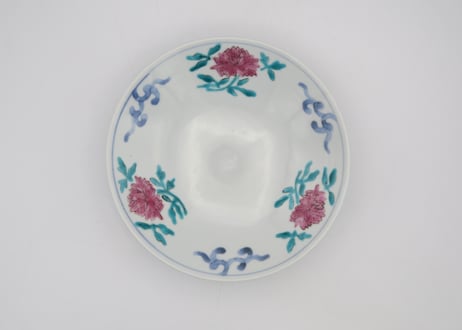 清水なお子　色絵磁器牡丹唐草6寸鉢