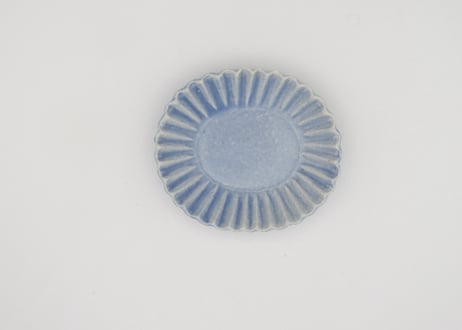 東まり子　アクア釉輪花楕円小皿