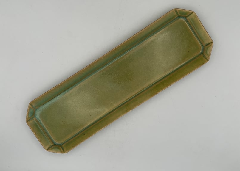 渡辺信史 山わさび釉フレーム長皿 | 工藝舎 オンラインショップ