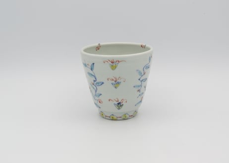 松尾貞一郎　色絵磁器花鳥マグ69