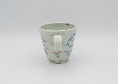 松尾貞一郎　色絵磁器花鳥マグ69