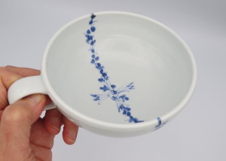 松尾貞一郎　染付け磁器スープカップT-61