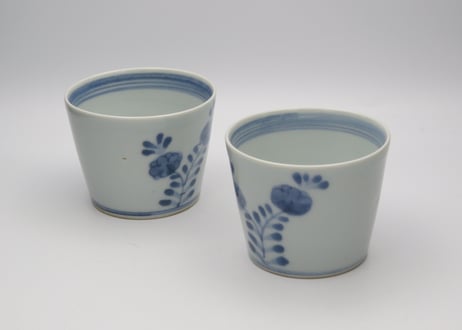 清水なお子　染め付け磁器の蕎麦猪口