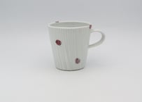 松尾貞一郎　磁器釉裏紅水玉凌ぎマグN13