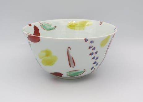 古川桜　色絵磁器ボタニカル麺鉢C