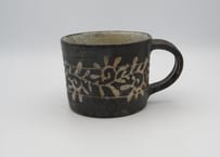 渡辺信史　陶器花紋大きなスープマグ