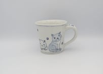小長谷節子　染付磁器ねこマグ