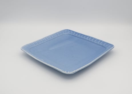 東まり子　磁器アクア釉四方皿