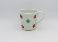 古川章蔵　色絵磁器赤と緑の花マグ2
