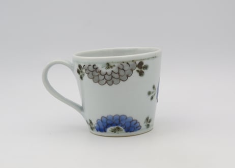 清水なお子　色絵磁器菊紋マグA