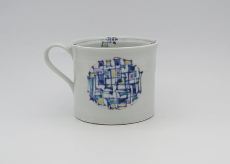松尾貞一郎　色絵器丸紋マグ7