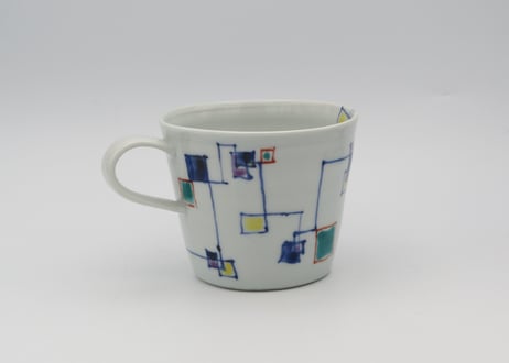 松尾貞一郎　色絵磁器線描きマグ11