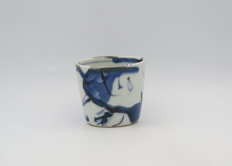 蕎麦古川章蔵　染付け磁器ちょく小鉢B
