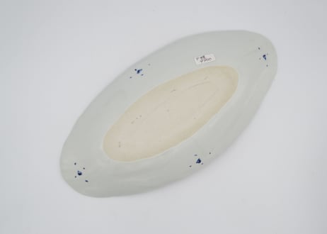 松尾貞一郎　磁器呉須赤絵花と蝶々楕円皿9