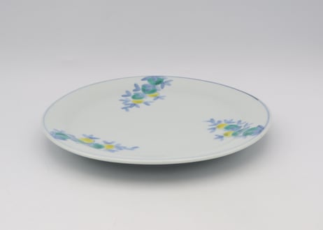 清水なお子　色絵磁器果実紋6寸リム皿