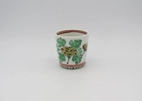 古川桜　色絵磁器菊の筒盃
