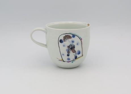 松尾貞一郎　色絵磁器金入りマグN16