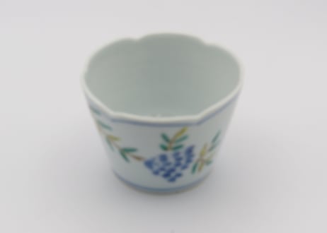 清水なお子　色絵磁器花唐草フリーカップ