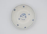 小長谷節子　染付磁器ふくら雀紋小皿