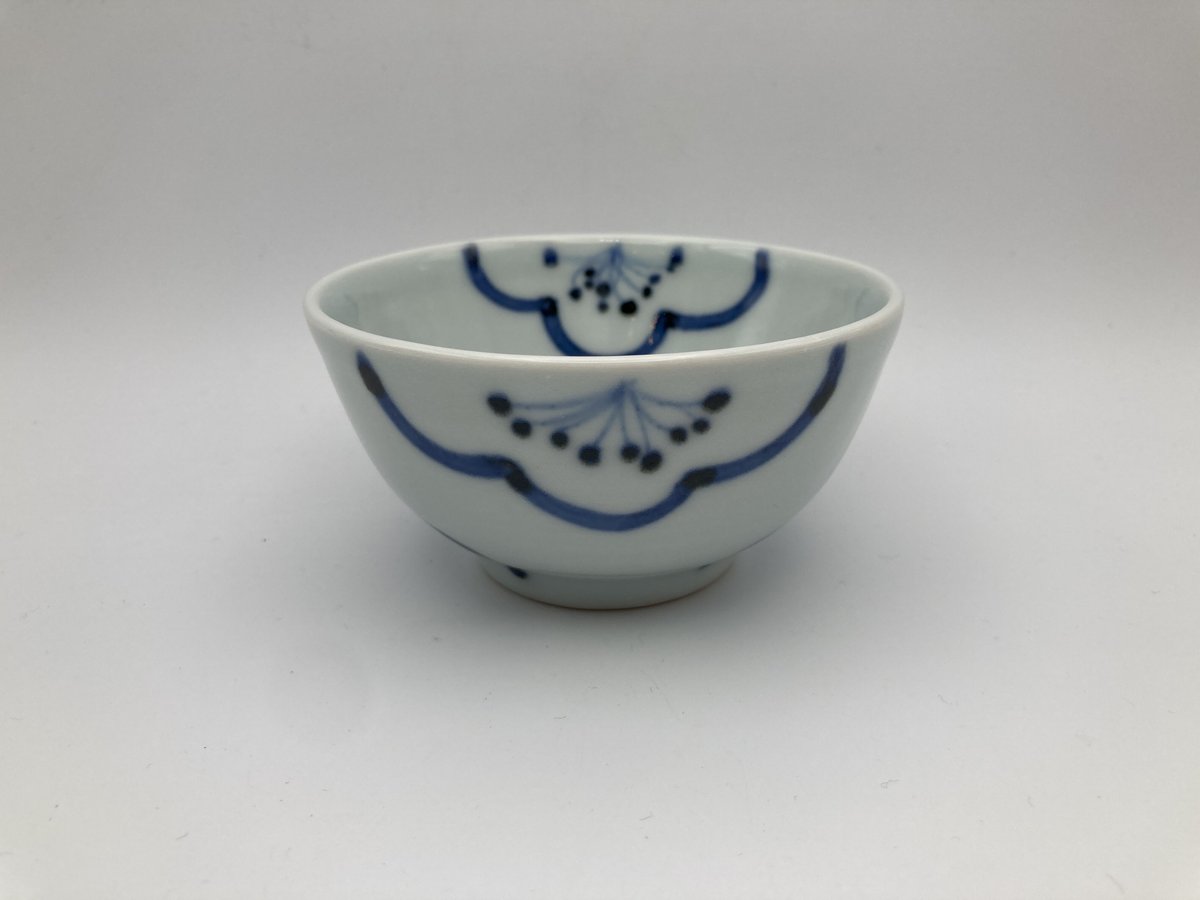 古清水　染付　面取梅紋蓋茶碗5点　在銘　茶道具　送料込み250917 古清水 染付 面取梅紋蓋茶碗5点 在銘 茶道具 送料