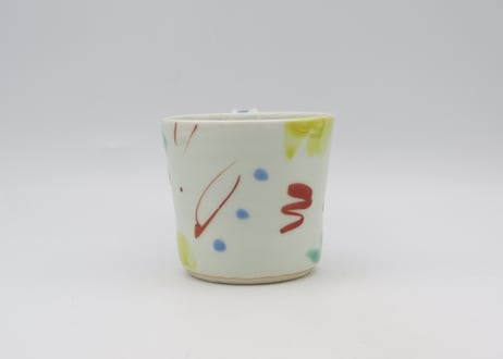 古川章蔵　色絵磁器デタラメ紋マグC