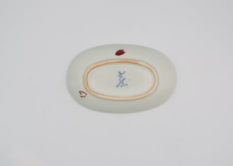 古川章蔵　色絵磁器桜小判小皿