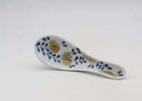 清水なお子　色絵レンゲ菊唐草 オレンジ