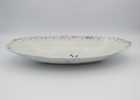 松尾貞一郎　色絵磁器ダンス紋長楕円鉢